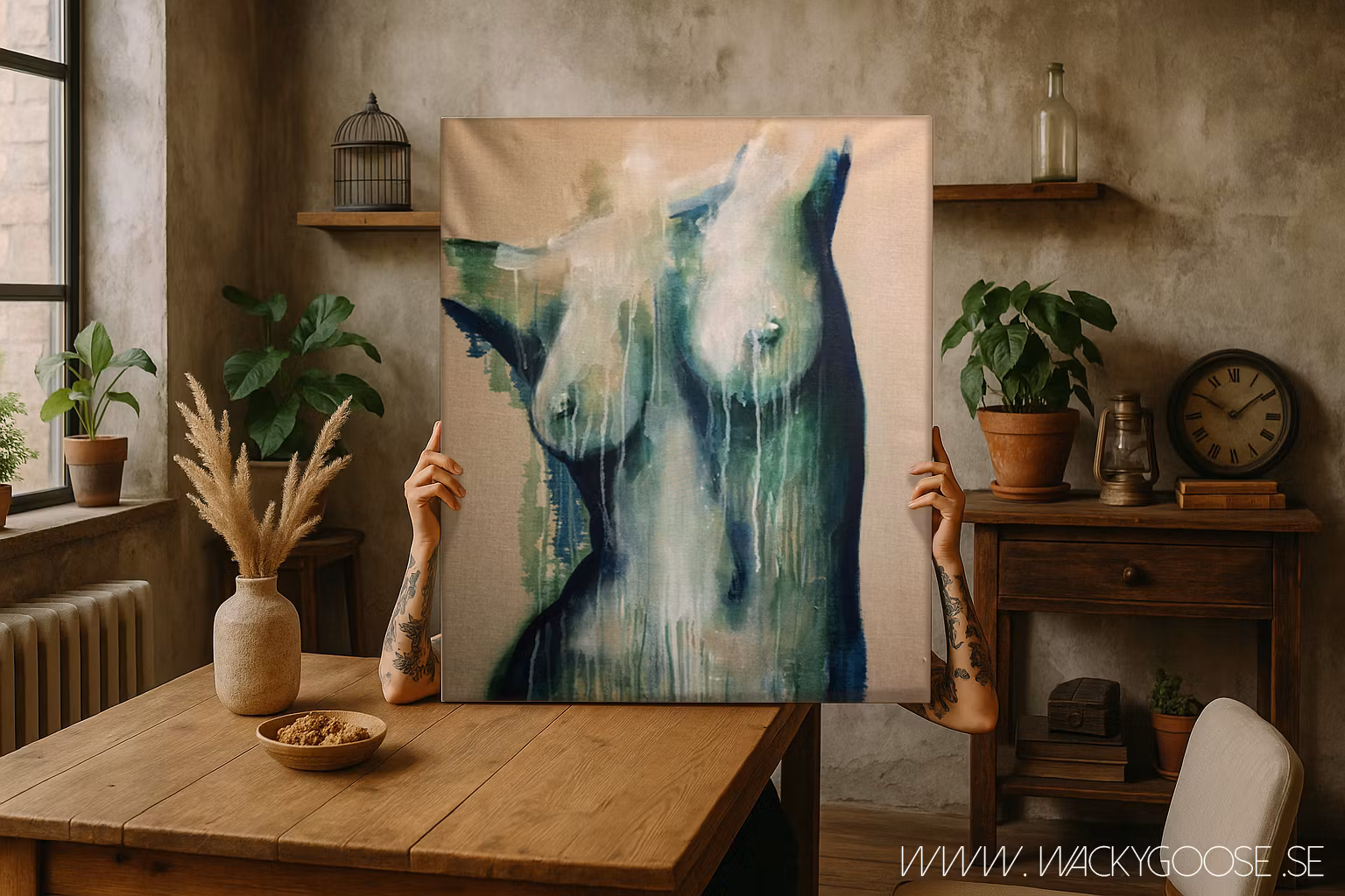 "Emerald Spirit" - Original painting, 120x100cm