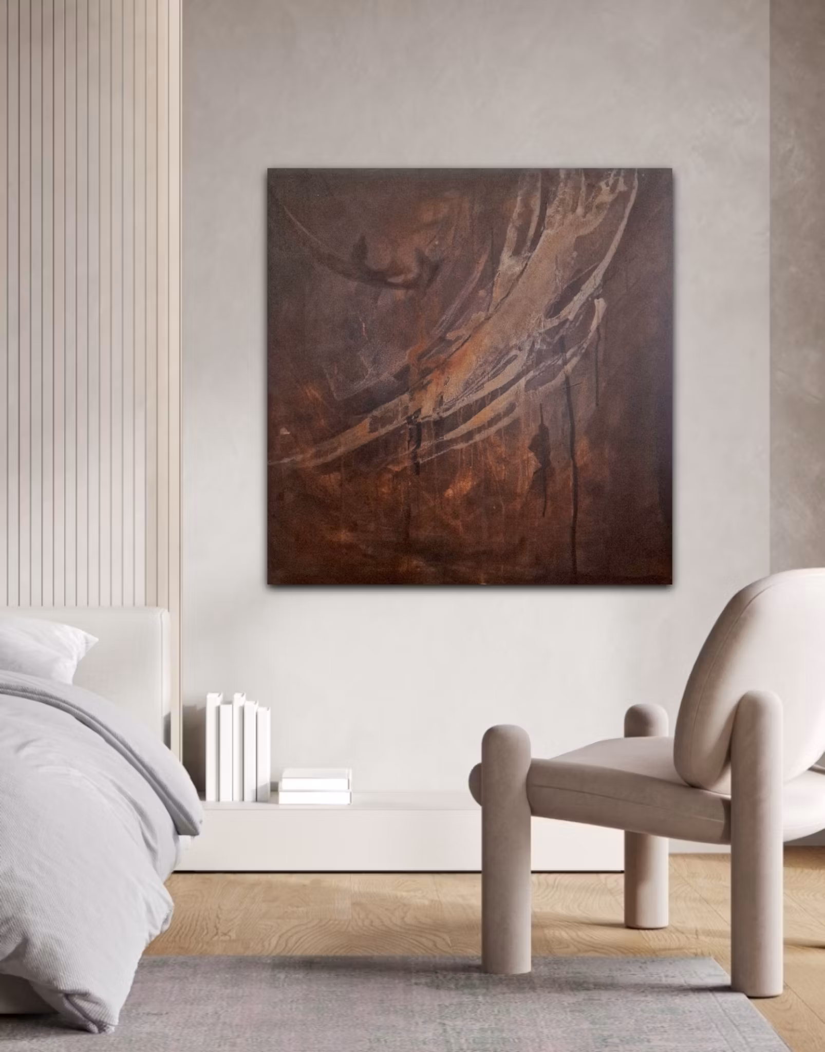 "Muddy Mist" - Original painting, 90x90cm