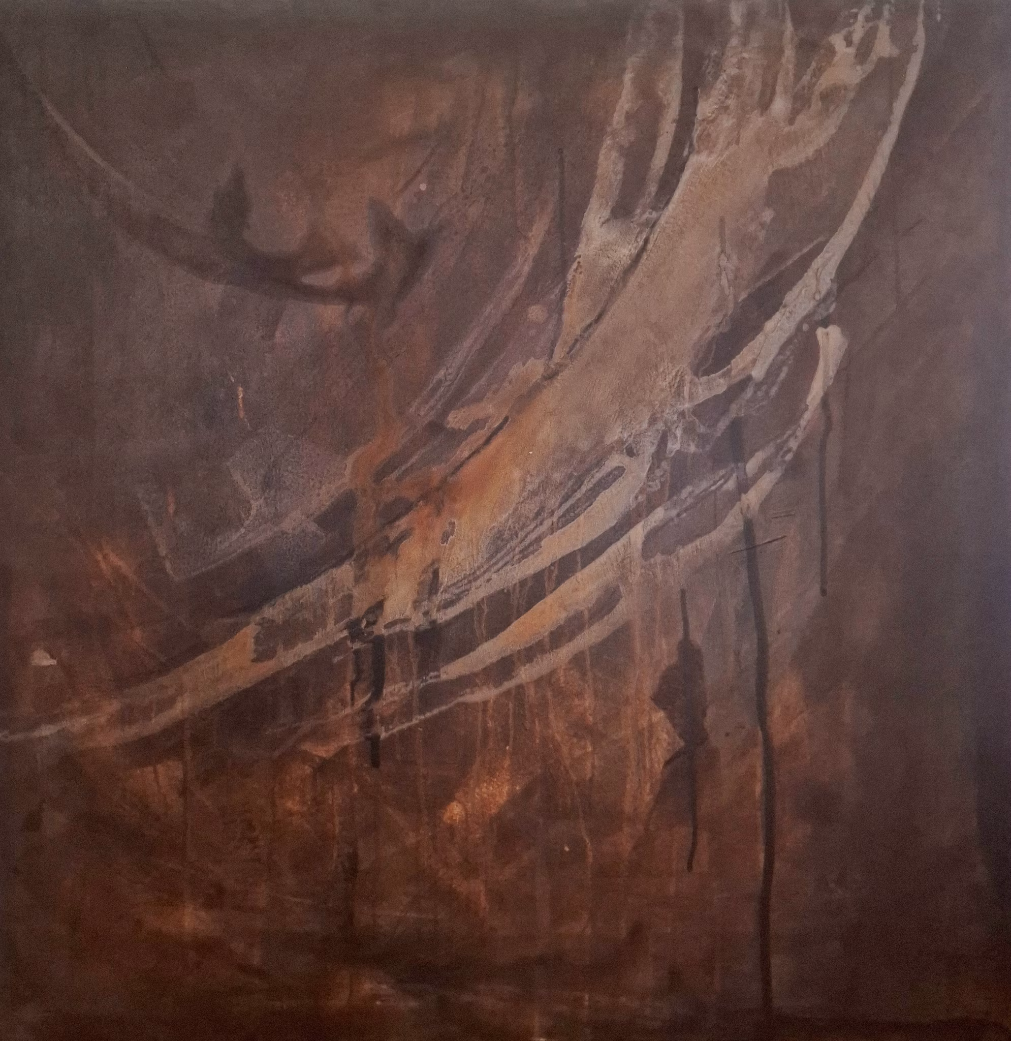 "Muddy Mist" - Original painting, 90x90cm