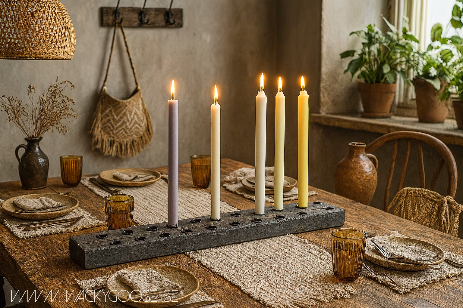 Rustik ljusstake, 17 ljus