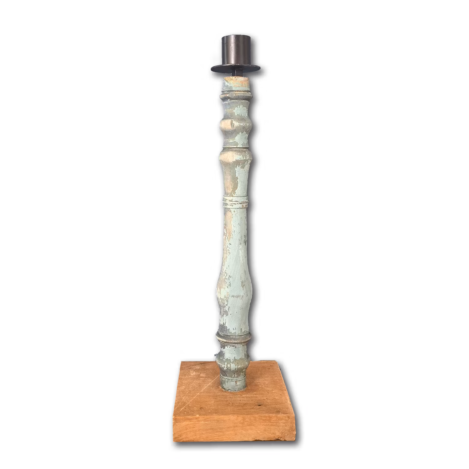 Unik ljusstake i vintage-stil - Handgjord av spinnrocksdelar, 35cm