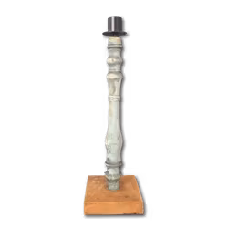 Unik ljusstake i vintage-stil - Handgjord av spinnrocksdelar, 35cm