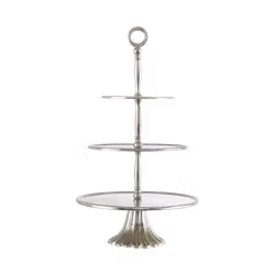 Kakfat i tre våningar, 65cm, Nickelfärgad