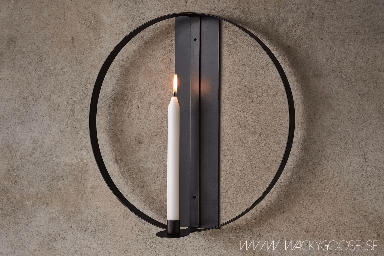 Väggljusstake Ø40cm, Svart