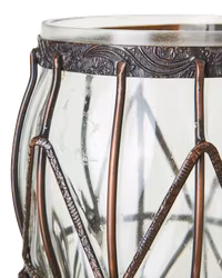 Vas i klarglas och metall, 34cm