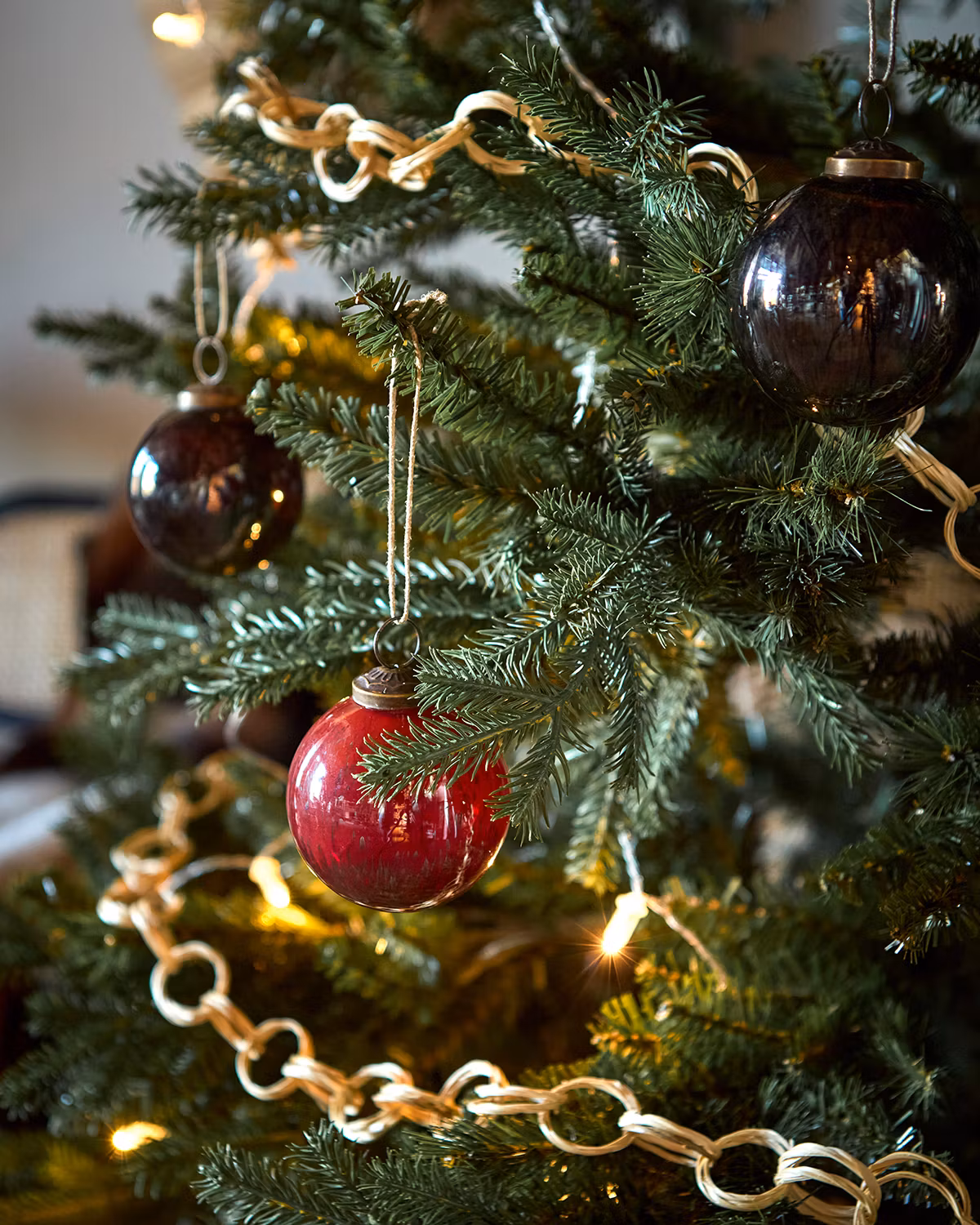 Handgjord girlang, 5m, Röd