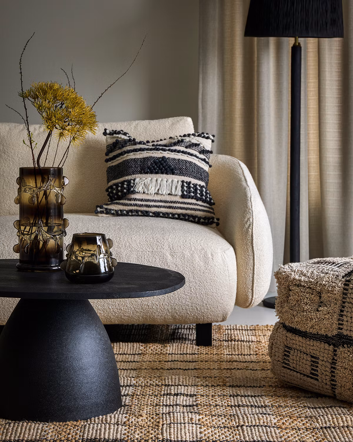 Handgjord vas i glas, 31cm, Brun