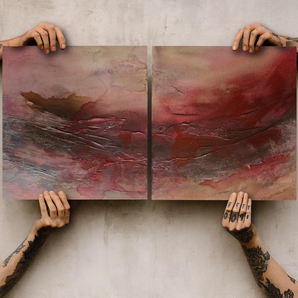 Veins of Earth - "Burning Soil" &"Bleeding Sky", Originalmålning, 60x60cm vardera