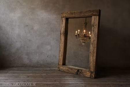 Rustik spegel med rejäl ram