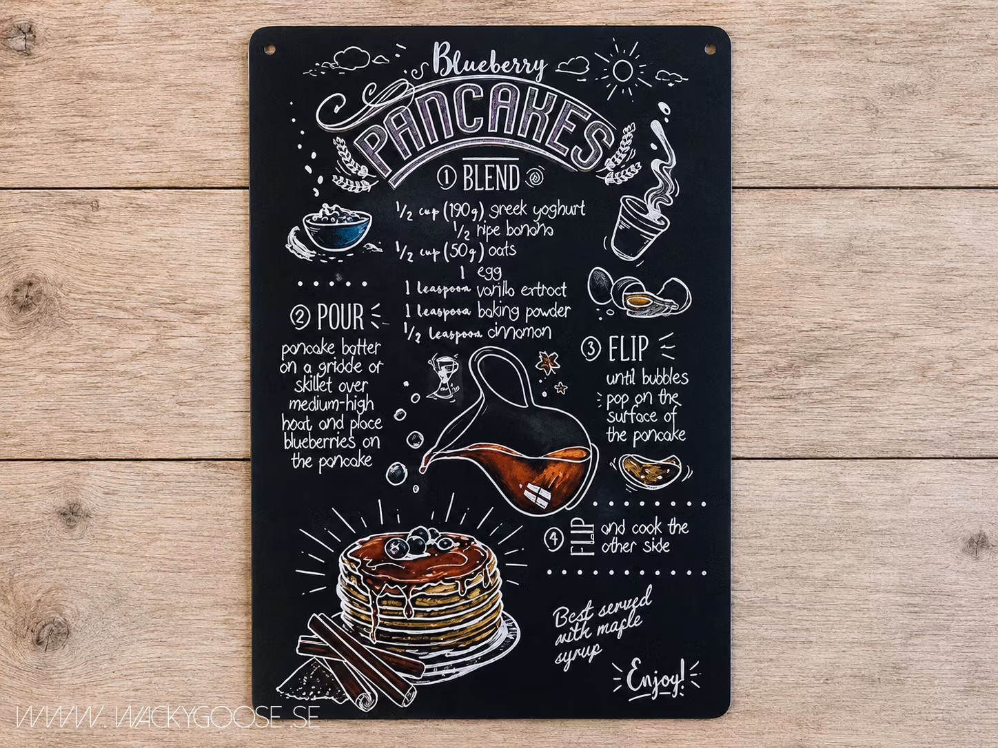 Kopia Plåtskylt i retro-stil, Pannkakor