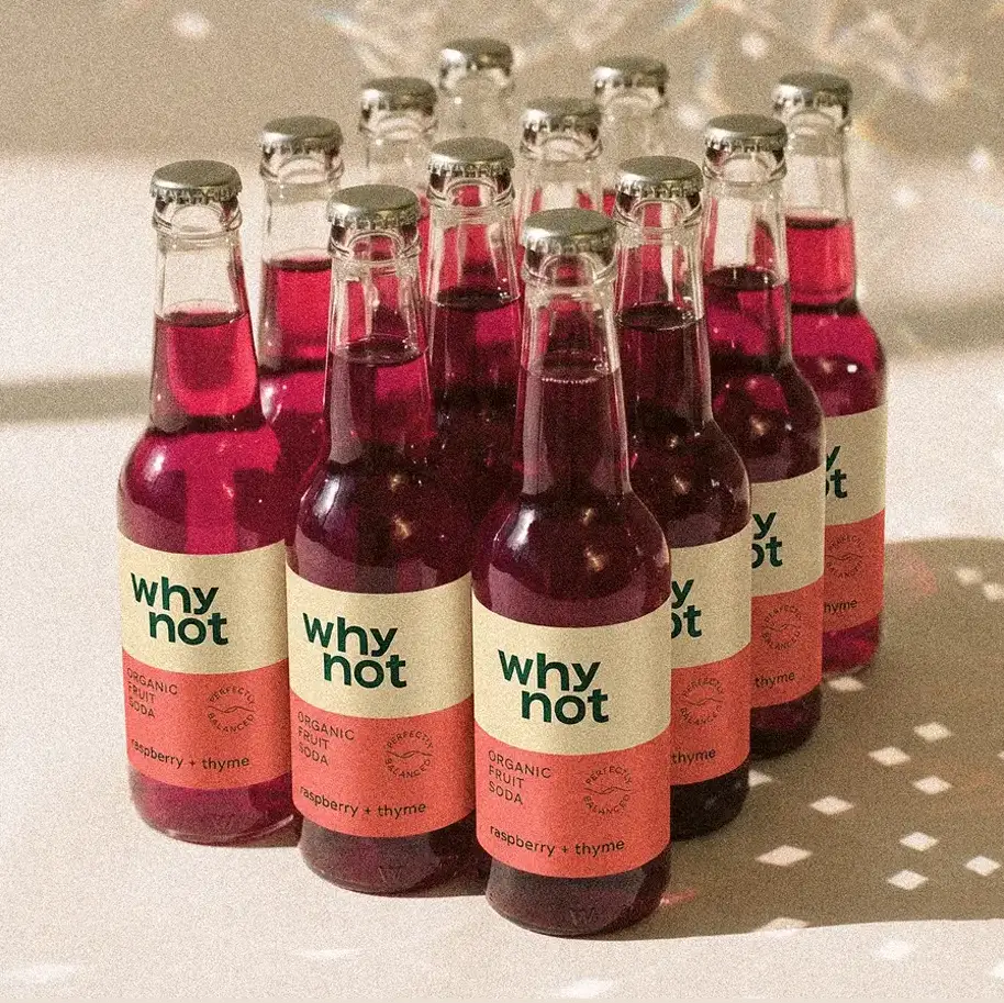 Why Not Soda, Hallon & Timjan, Ekologisk fruktsoda