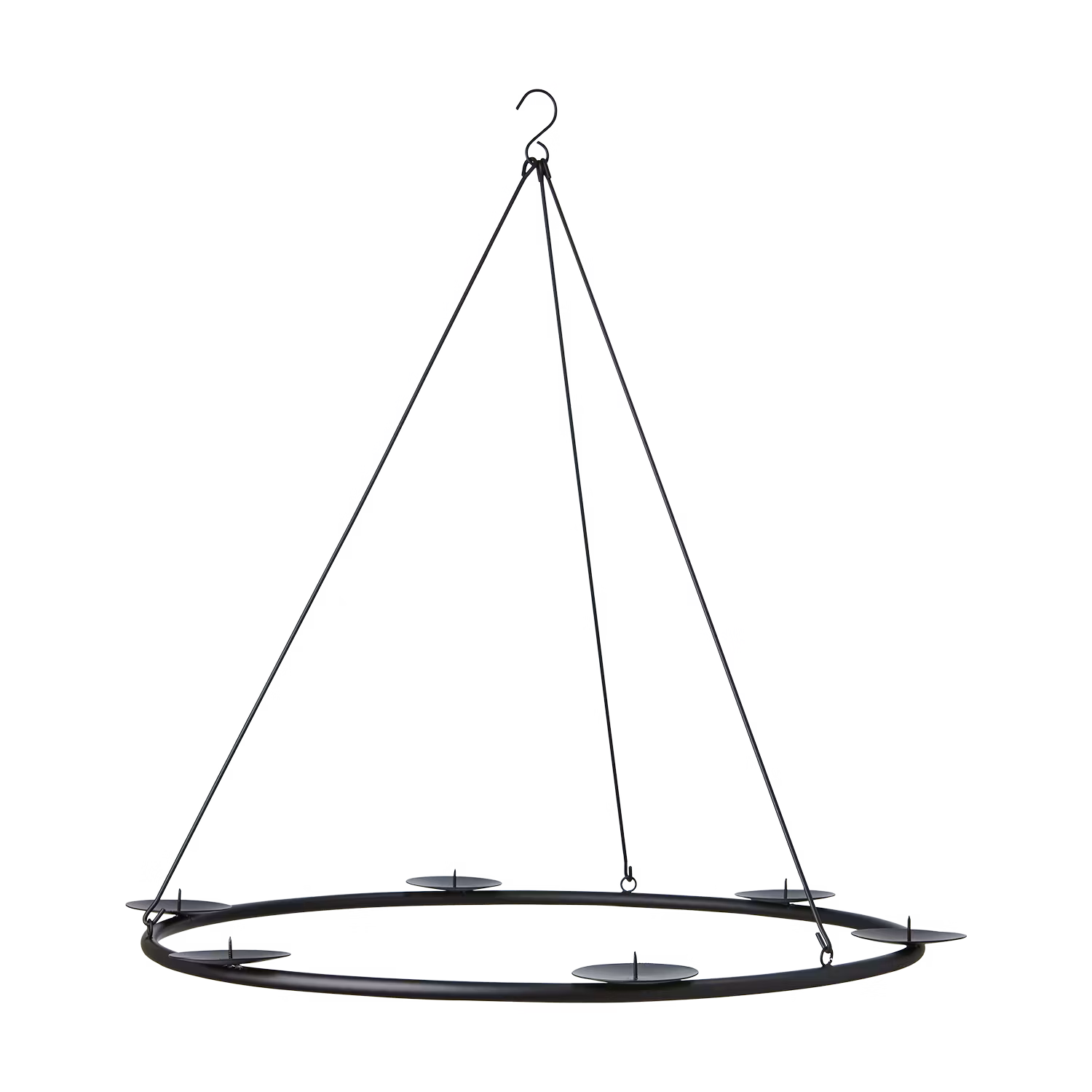 Takkrona i metall för blockljus, Svart