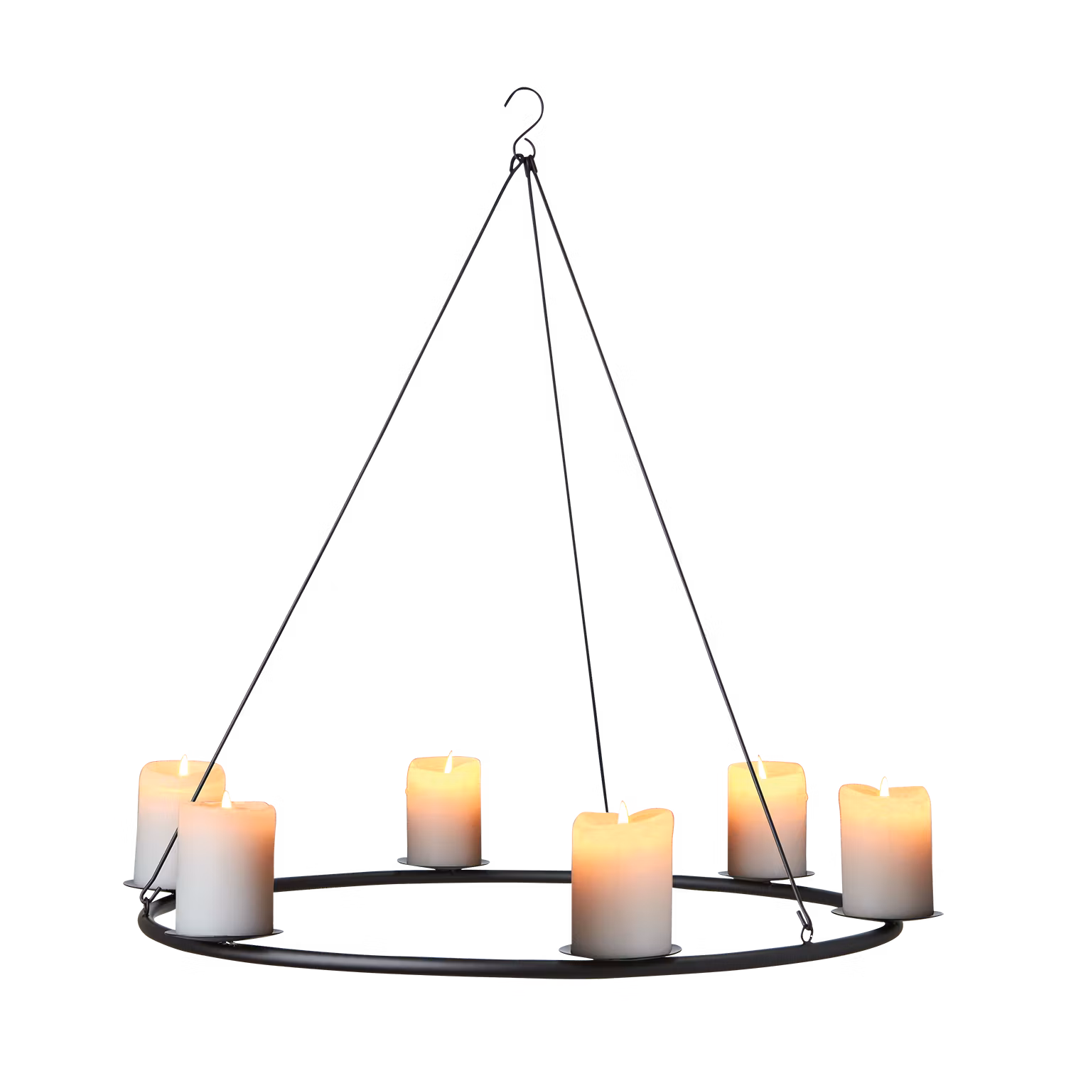 Takkrona i metall för blockljus, Svart