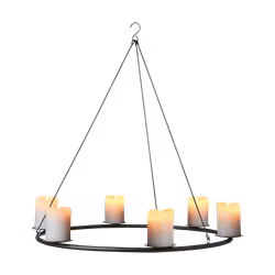 Takkrona i metall för blockljus, Svart