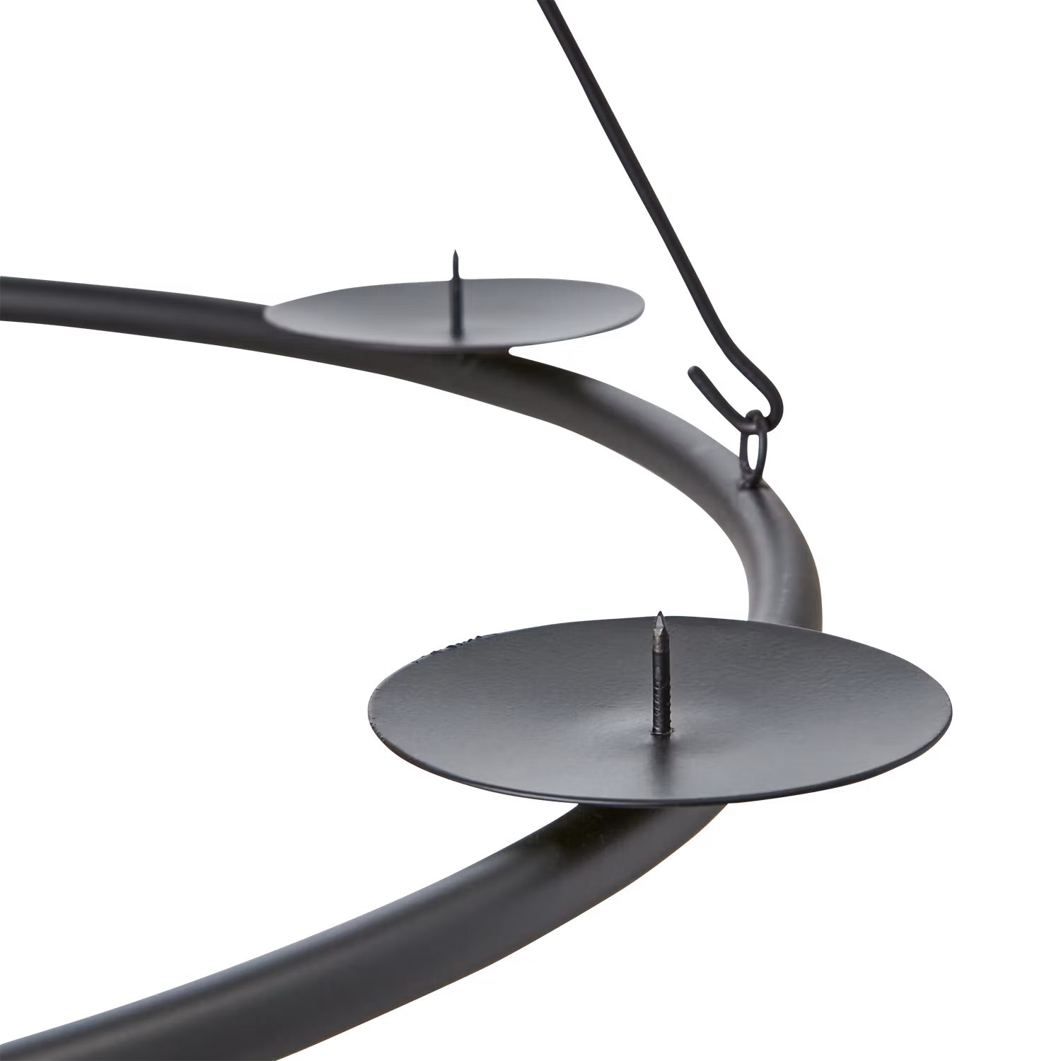 Takkrona i metall för blockljus, Svart