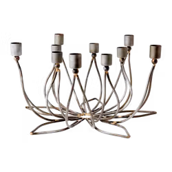 Ljusstake i järn Ø33cm, Svart