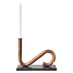 PIPER Ljusstake/vas, Kopparfärgad/svart