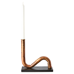 PIPER Ljusstake/vas, Kopparfärgad/svart