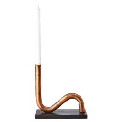 PIPER Ljusstake/vas, Kopparfärgad/svart