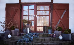 Stort uteljus med stativ, Vit