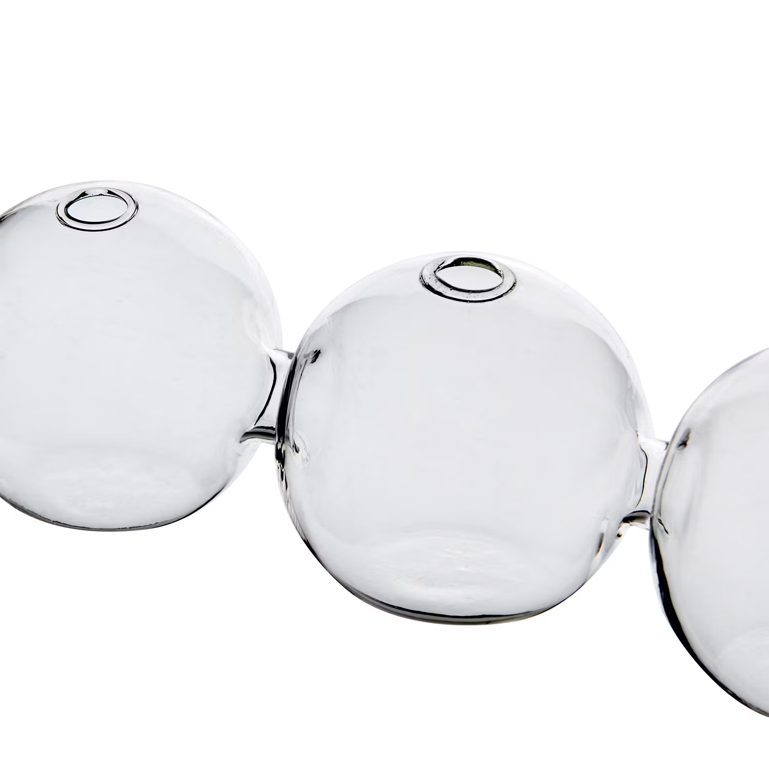 Munblåst vas, 4 bubblor, Klarglas