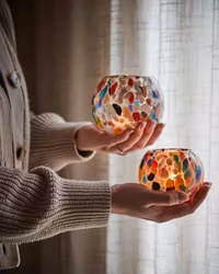 PARTY Värmeljushållare Ø13cm, Flerfärgad