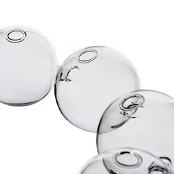Munblåst vas, 9 bubblor, Klarglas