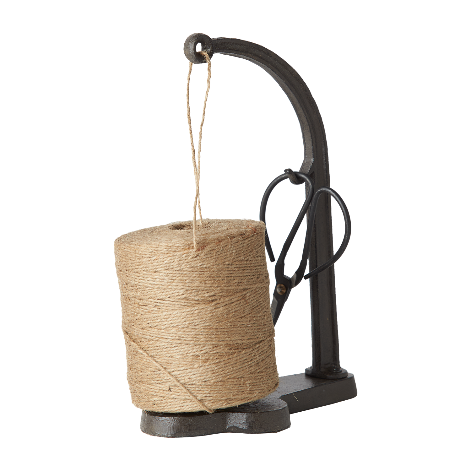 Trådhållare med sax, Svart/natur