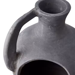 Handgjord Urna/Lykta i terrakotta, Svart