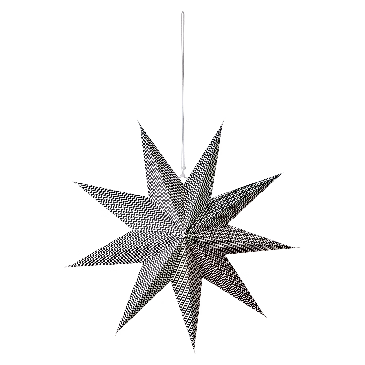 Stjärna Ø60cm, Svart/vit, Adventstjärna