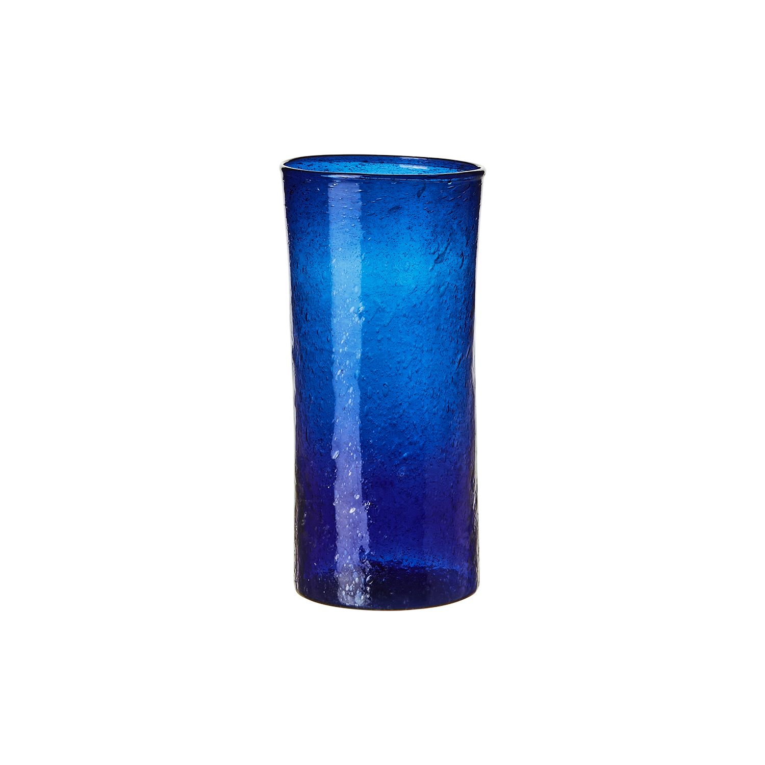 Munblåst Vas av återvunnet glas, Blå 17cm
