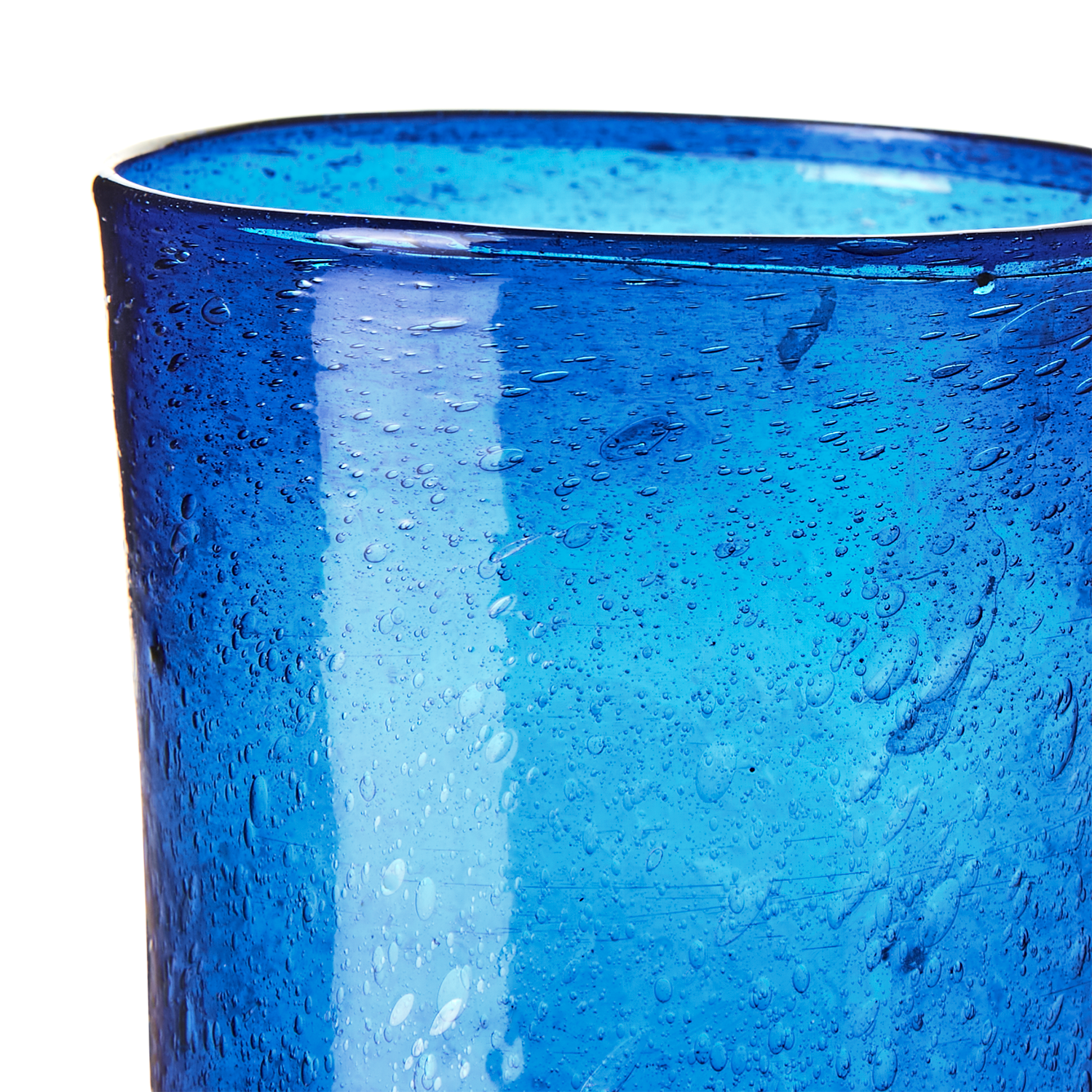 Munblåst Vas av återvunnet glas, Blå 17cm