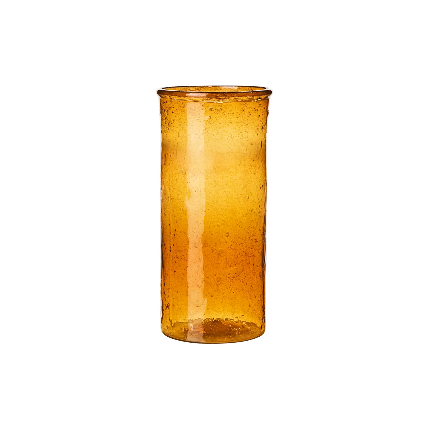 Munblåst Vas av återvunnet glas, Bärnsten 17cm