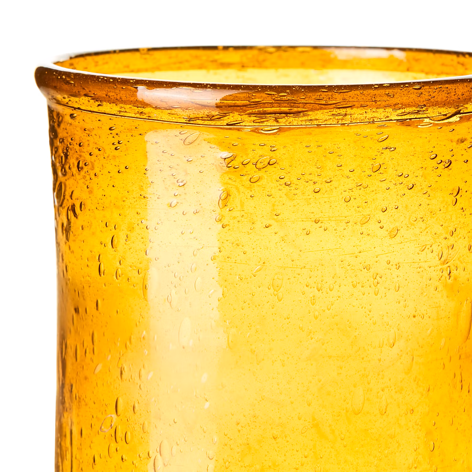 Munblåst Vas av återvunnet glas, Bärnsten 17cm