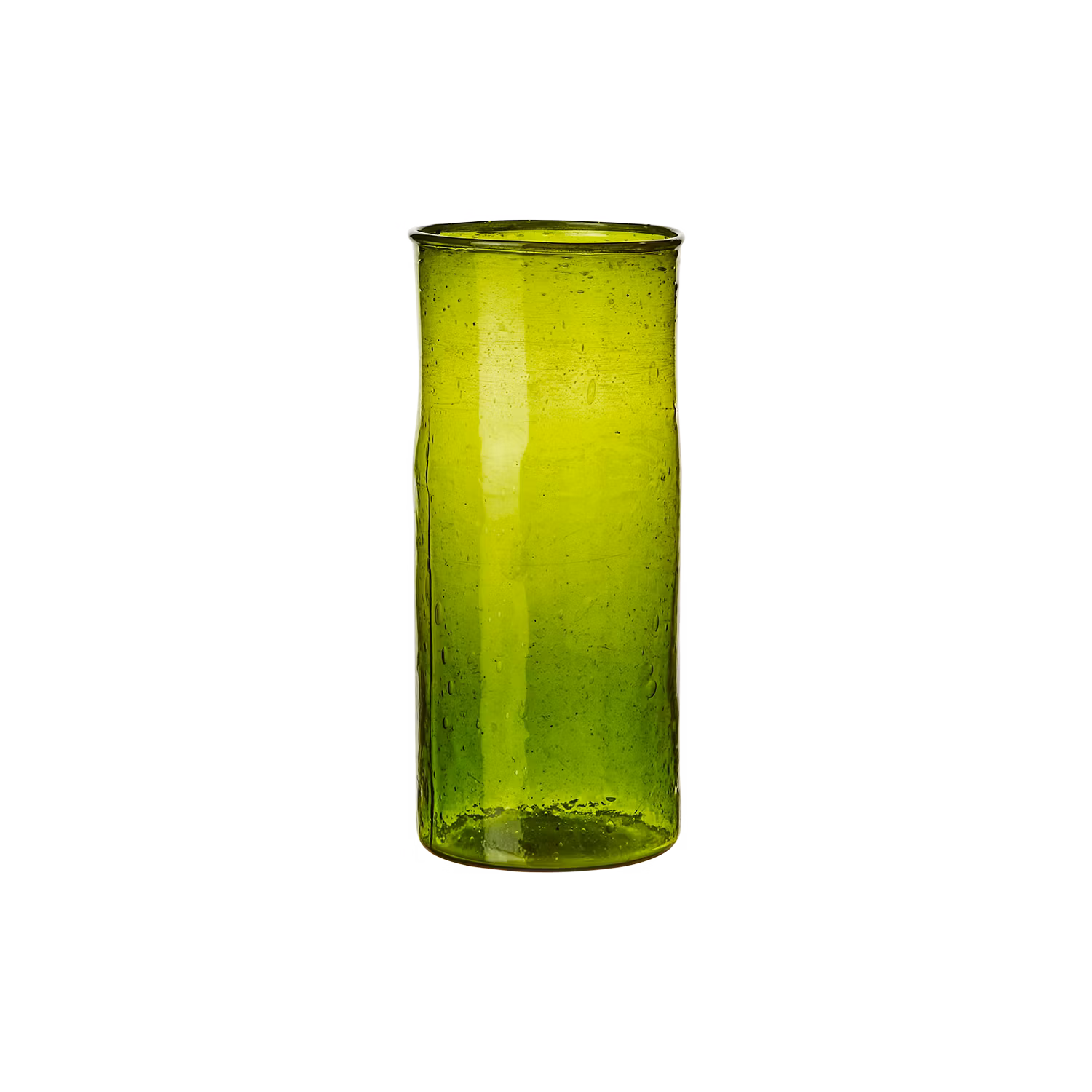 Munblåst Vas av återvunnet glas, Grön 17cm