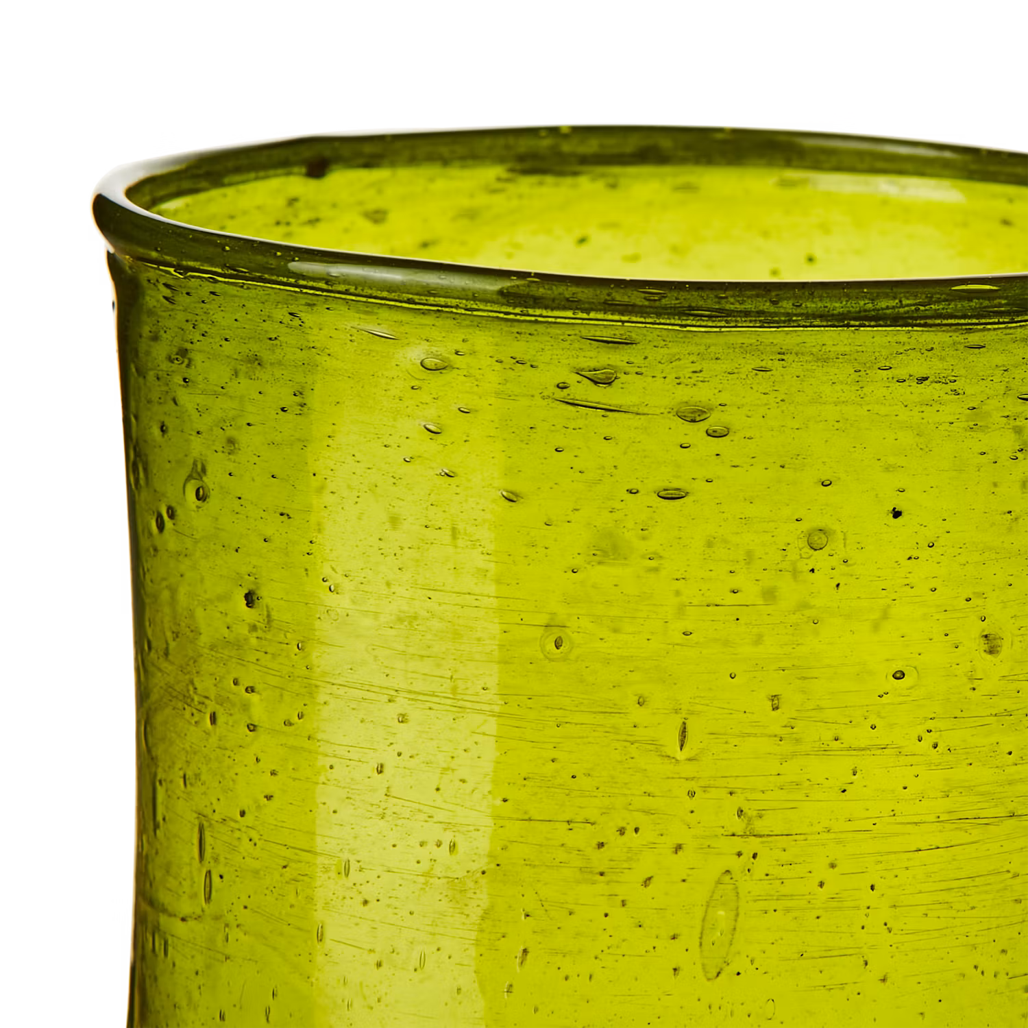 Munblåst Vas av återvunnet glas, Grön 17cm