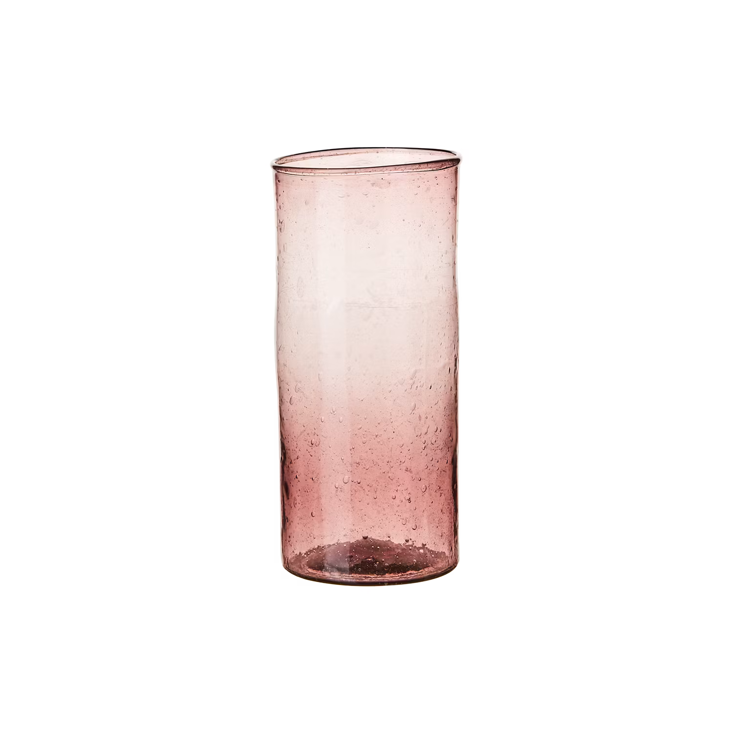 Munblåst Vas av återvunnet glas, Rosa 17cm