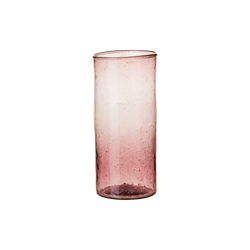 Munblåst Vas av återvunnet glas, Rosa 17cm
