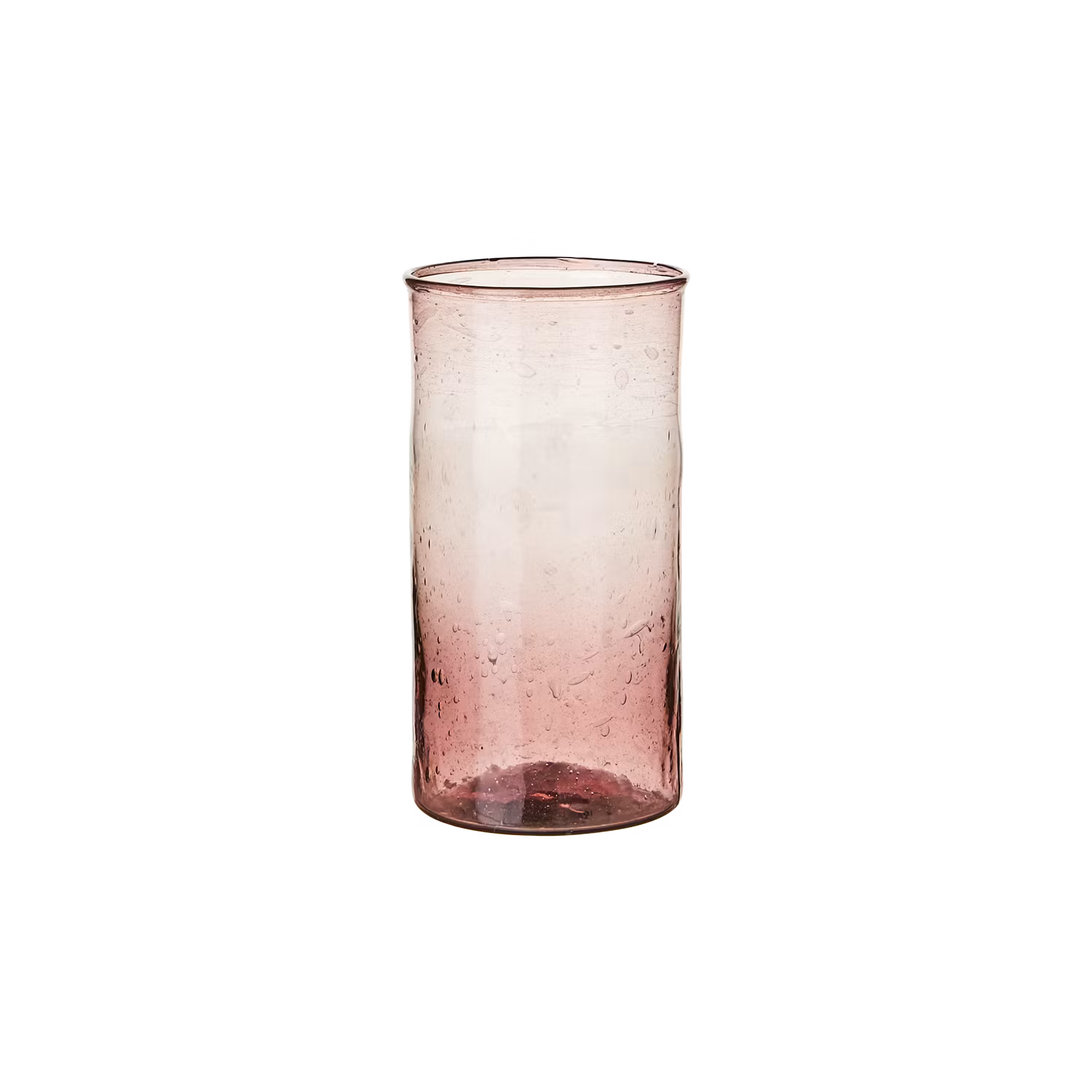 Munblåst Vas av återvunnet glas, 14cm, Rosa