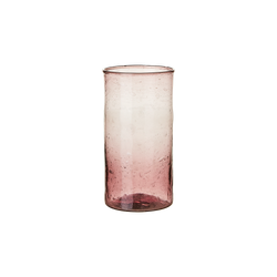 Munblåst Vas av återvunnet glas, 14cm, Rosa