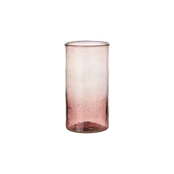Munblåst Vas av återvunnet glas, 14cm, Rosa