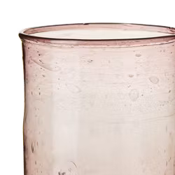Munblåst Vas av återvunnet glas, 14cm, Rosa