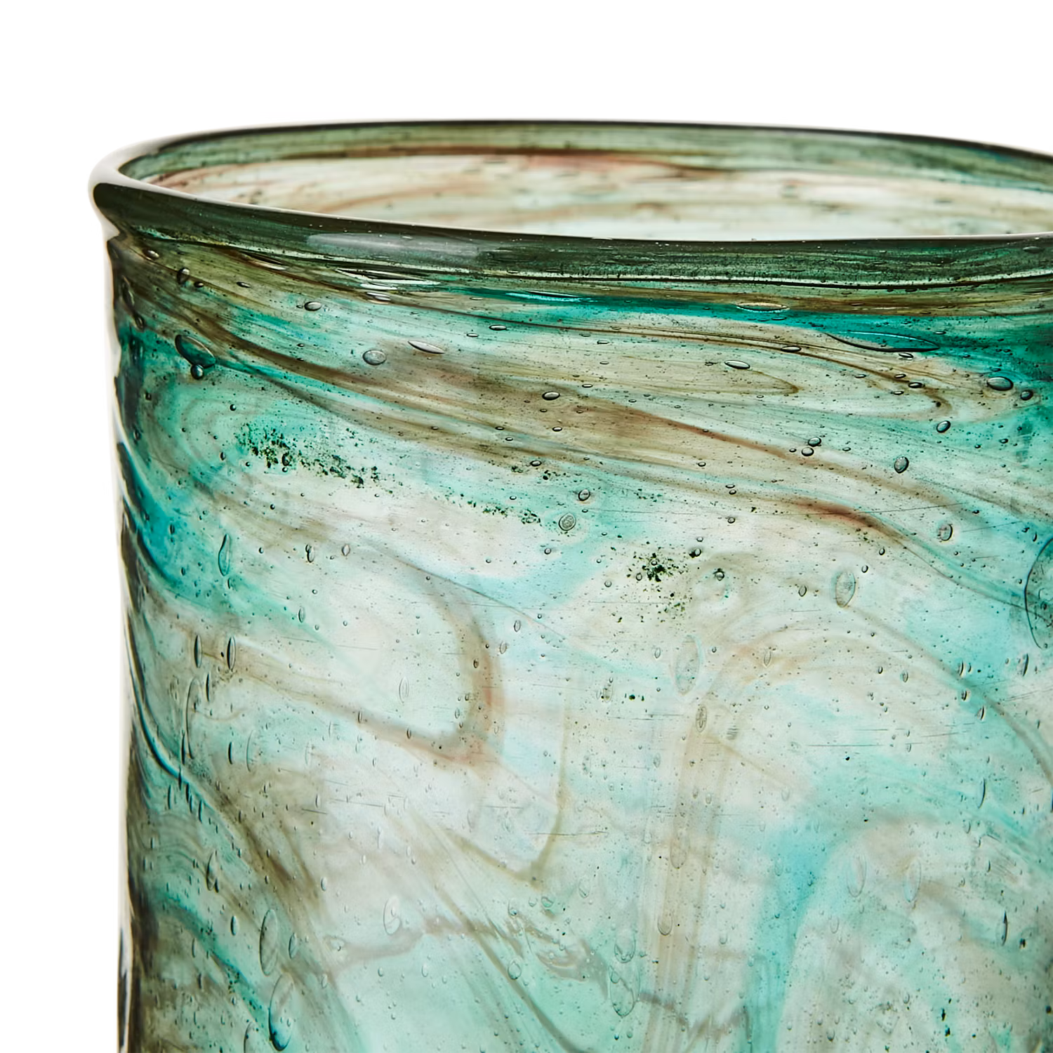 Munblåst Vas av återvunnet glas, 14cm, Mintgrön