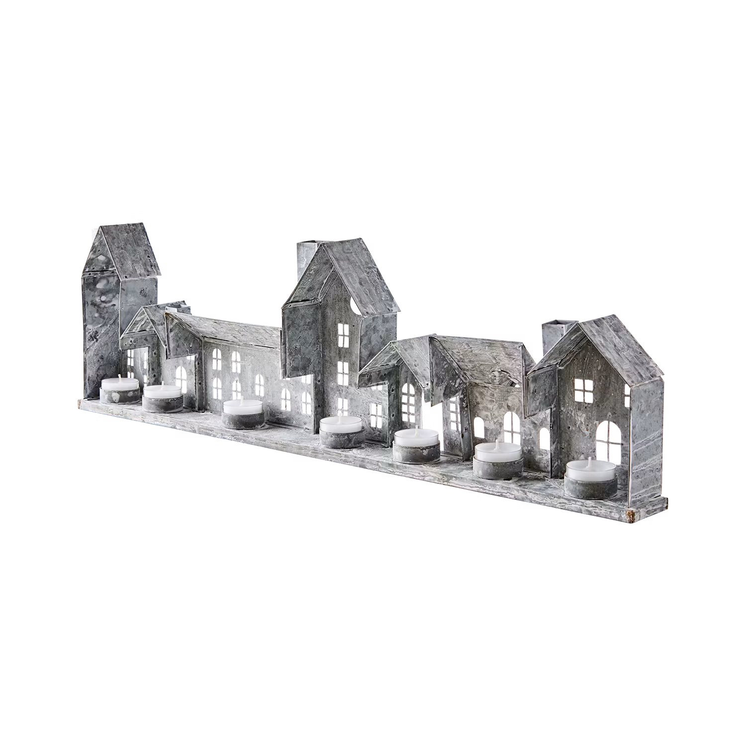 Ljuslykta hus i järn, 68cm