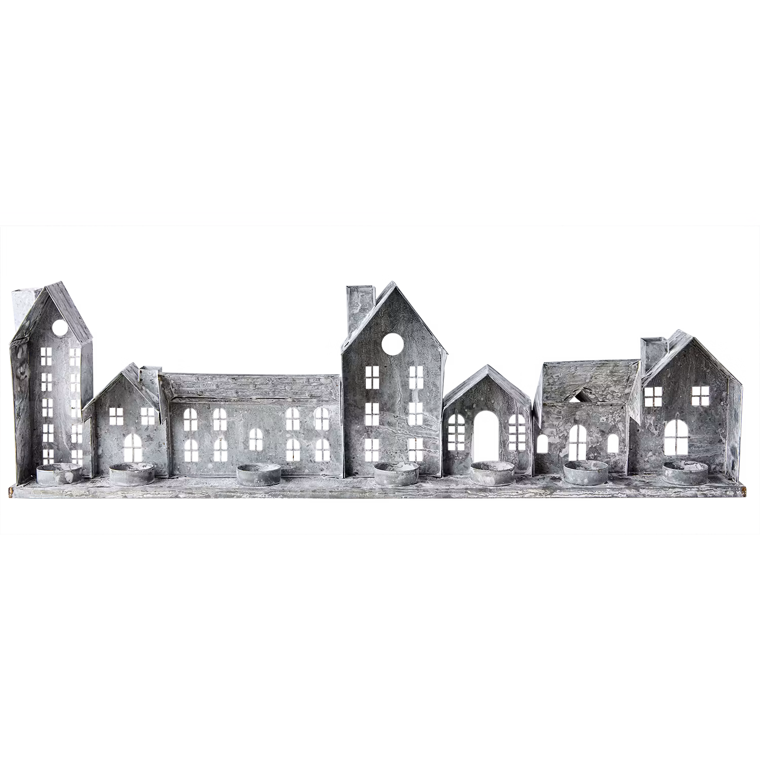 Ljuslykta hus i järn, 68cm
