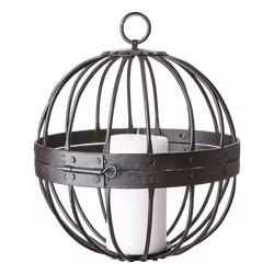 Handgjord Lykta i järn Ø26cm, Svart