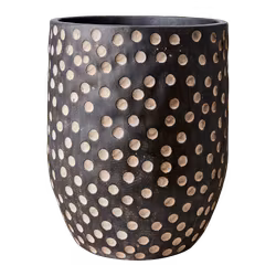 Kruka i betong, 30cm, Svart/brun