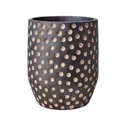 Kruka i betong, 20cm, Svart/brun