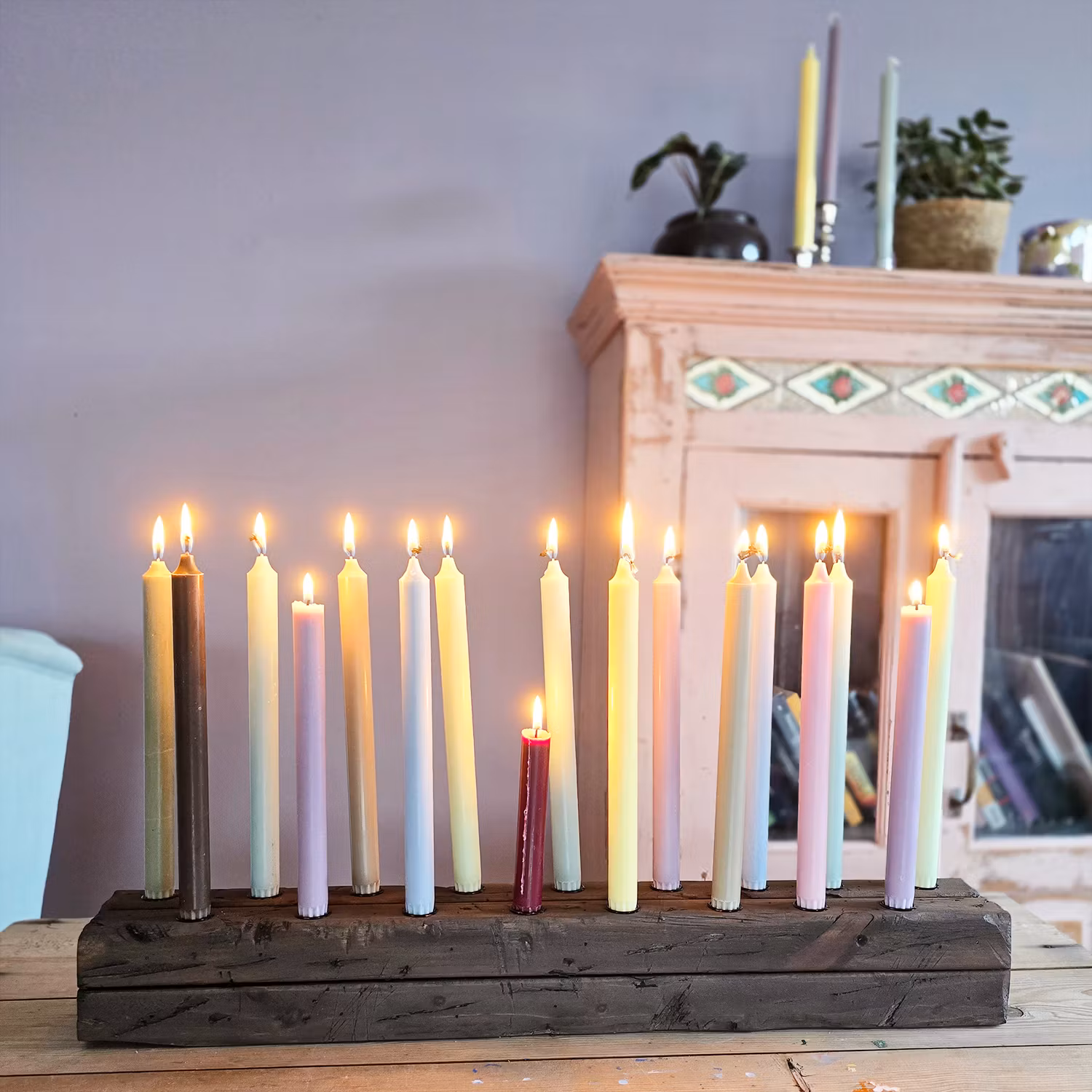 Rustik ljusstake, 16 ljus