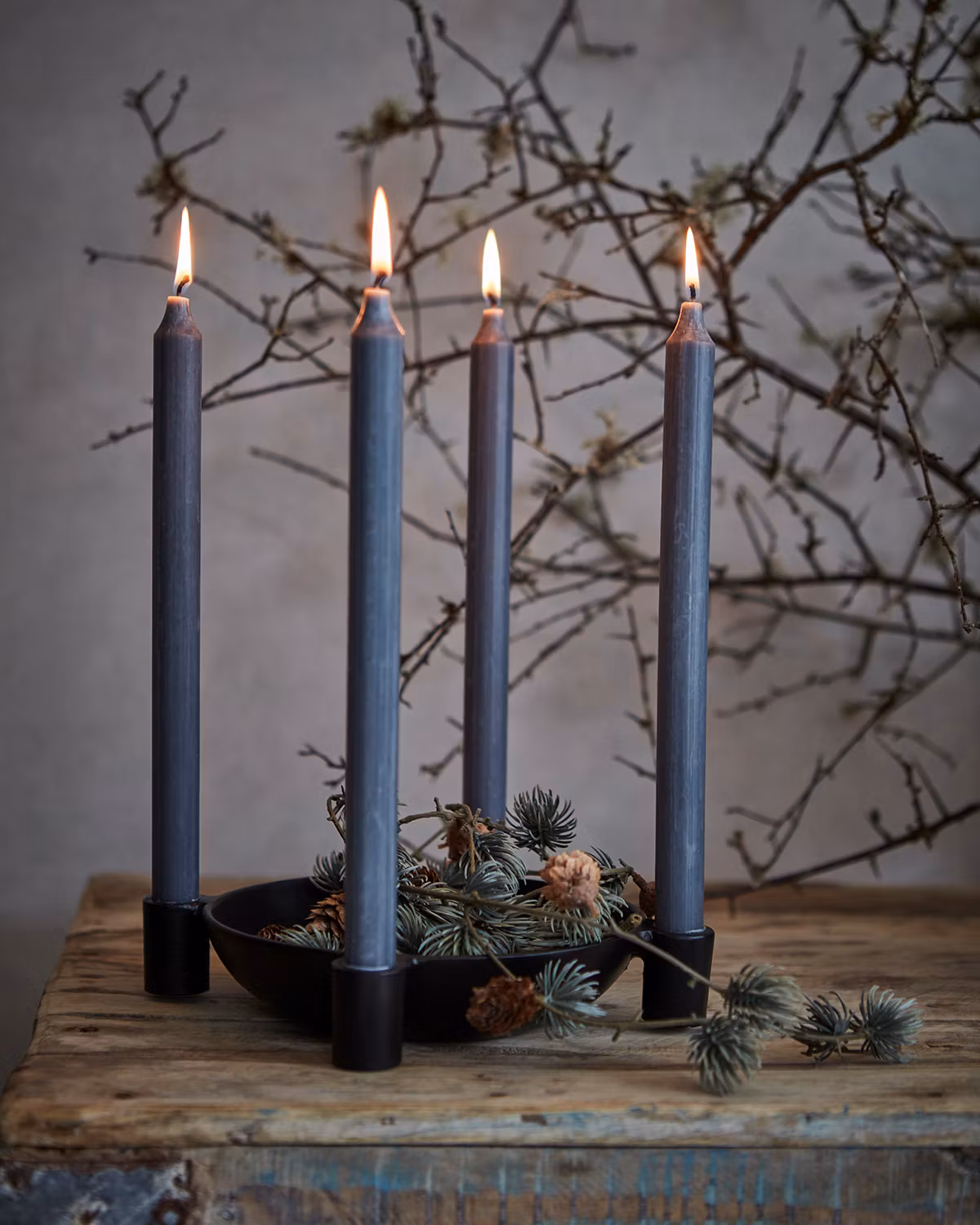 Ljusstake och skål i ett, Adventljusstake, Ø27cm
